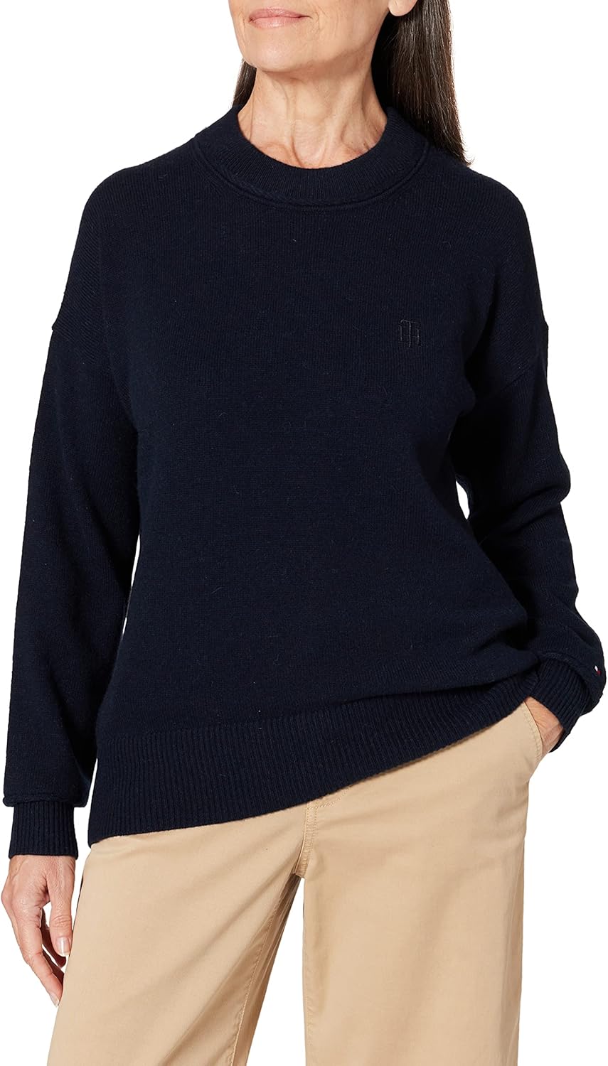 Tommy Hilfiger Pull Ouvert en Laine Mélangée Sweater Femme