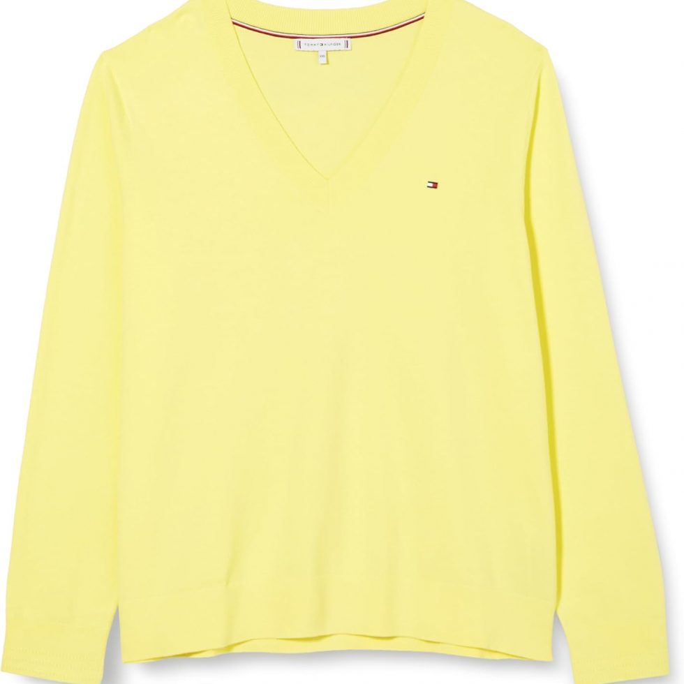 Tommy Hilfiger Femme Pull Jersey V-Neck Pull en Maille