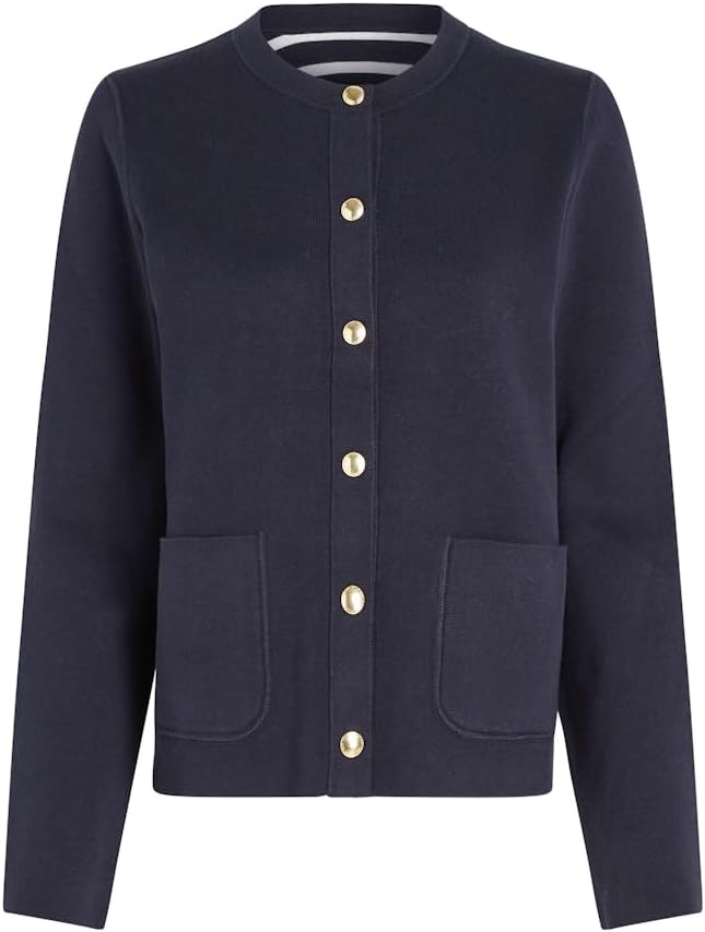 Tommy Hilfiger Cardigan Femme Co Jersey Reversible Cardi Patte de Boutonnage